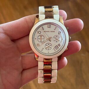 Michael Kors White & Rose Gold Watch